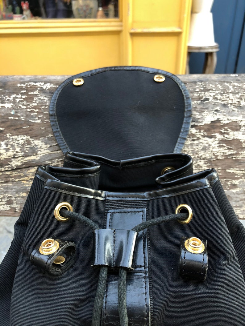 90s MOSCHINO Letter Nylon with Leather Trim Backpack