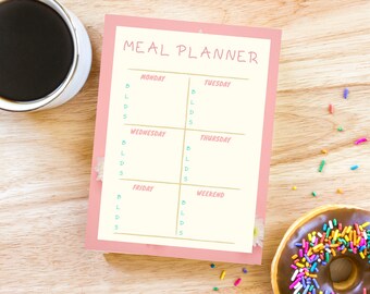 Simple meal planner, Weekly meal planner printable, Minimalist weekly planner meals, Easy meal planner printable inserts, Cute meal planner