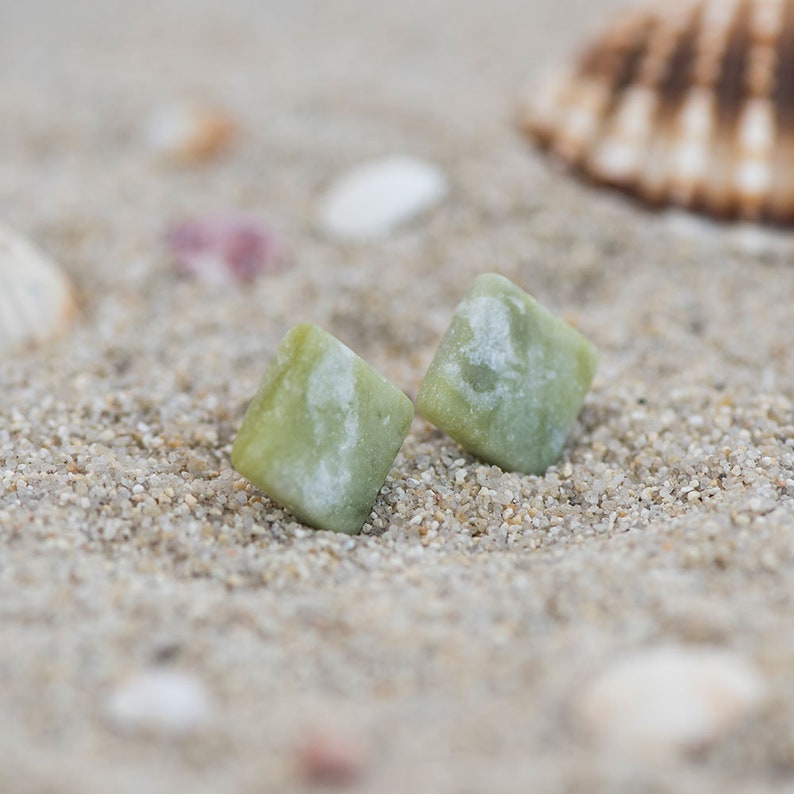 Raw stone earrings, Real Marble Earrings, archaeologist gift image 2