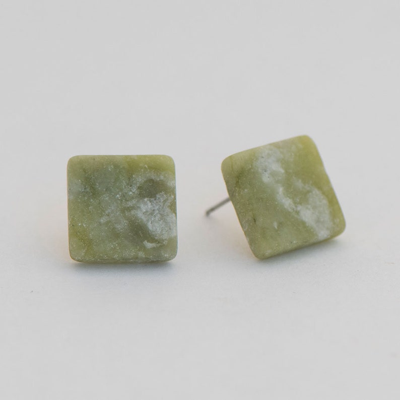 Raw stone earrings, Real Marble Earrings, archaeologist gift image 1