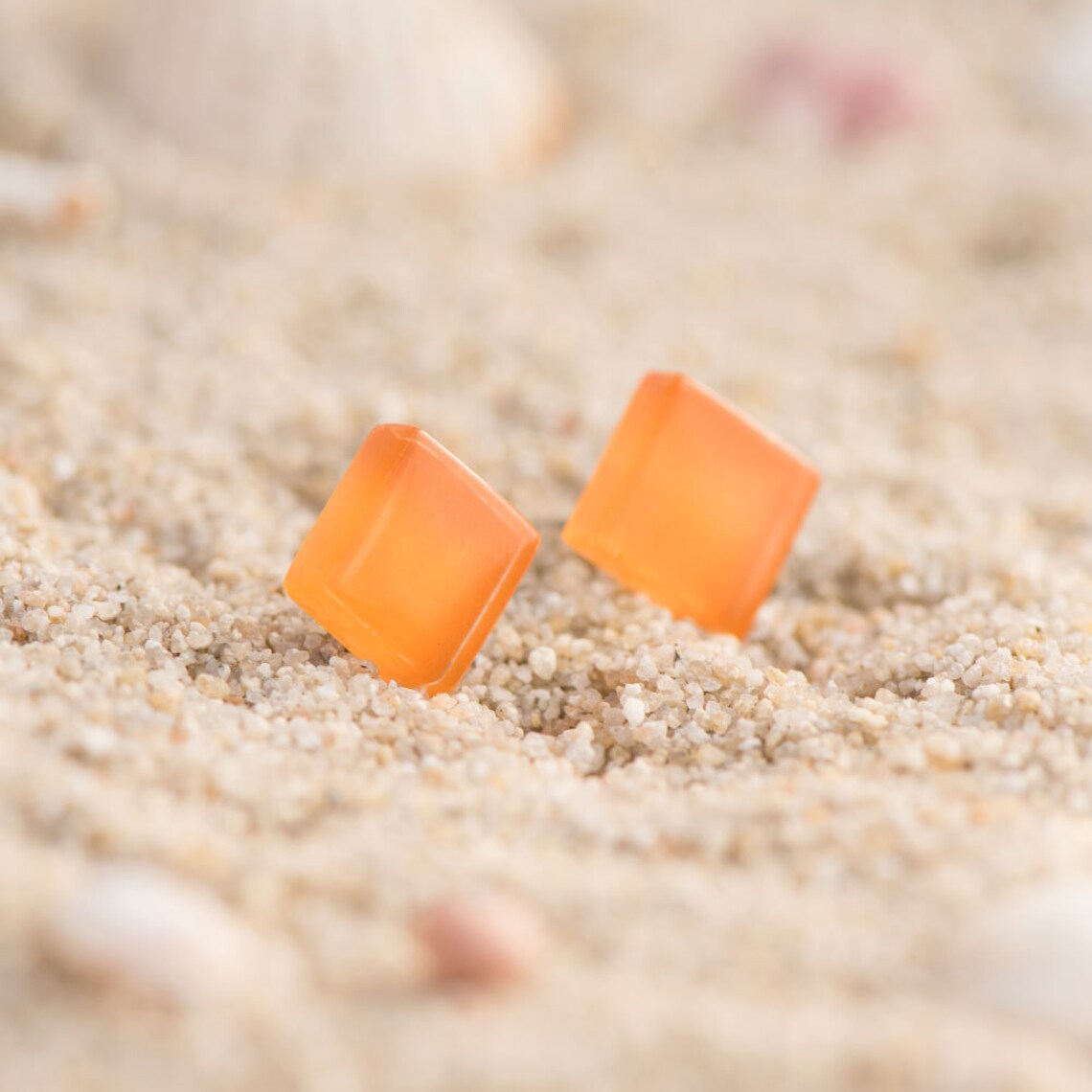 Orange Earrings, Casual Earrings, Elegant Earrings, Simple Earrings