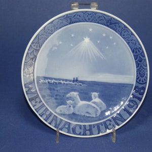 Royal Copenhagen Christmas plate 1918 with German inscription