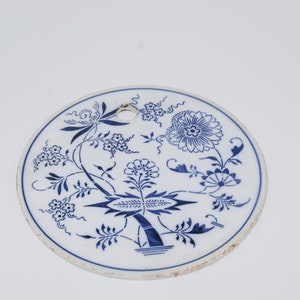 Posavasos con diseño de cebolla para jarra de porcelana Ø 18,5 cm azul blanco cerámica