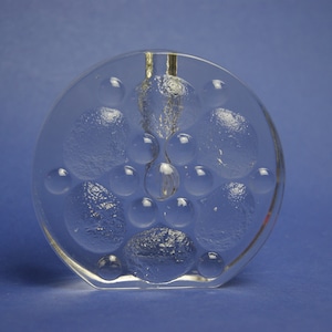 Walther Glass Solitaire Vase Design Heiner Duesterhaus 70s Solifleur round
