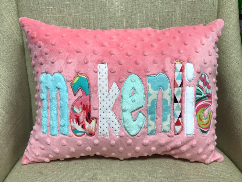 Appliqued Name Pillow Cover Personalized Pillow Etsy