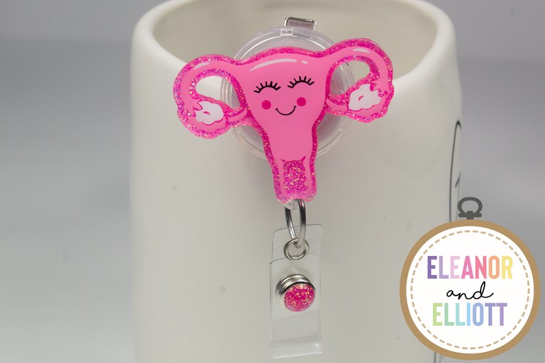 Nurse Badge Reel 2 OB-GYN Badge Reel Uterus Retractable Badge Reel Badge Reel