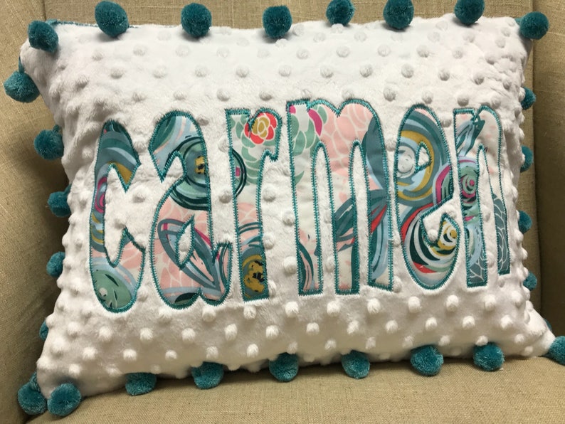 Appliqued Name Pillow Cover Personalized Pillow Etsy