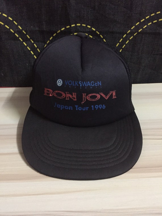 Rare!! Vintage trucker cap bon jovi japan tour 19… - image 2