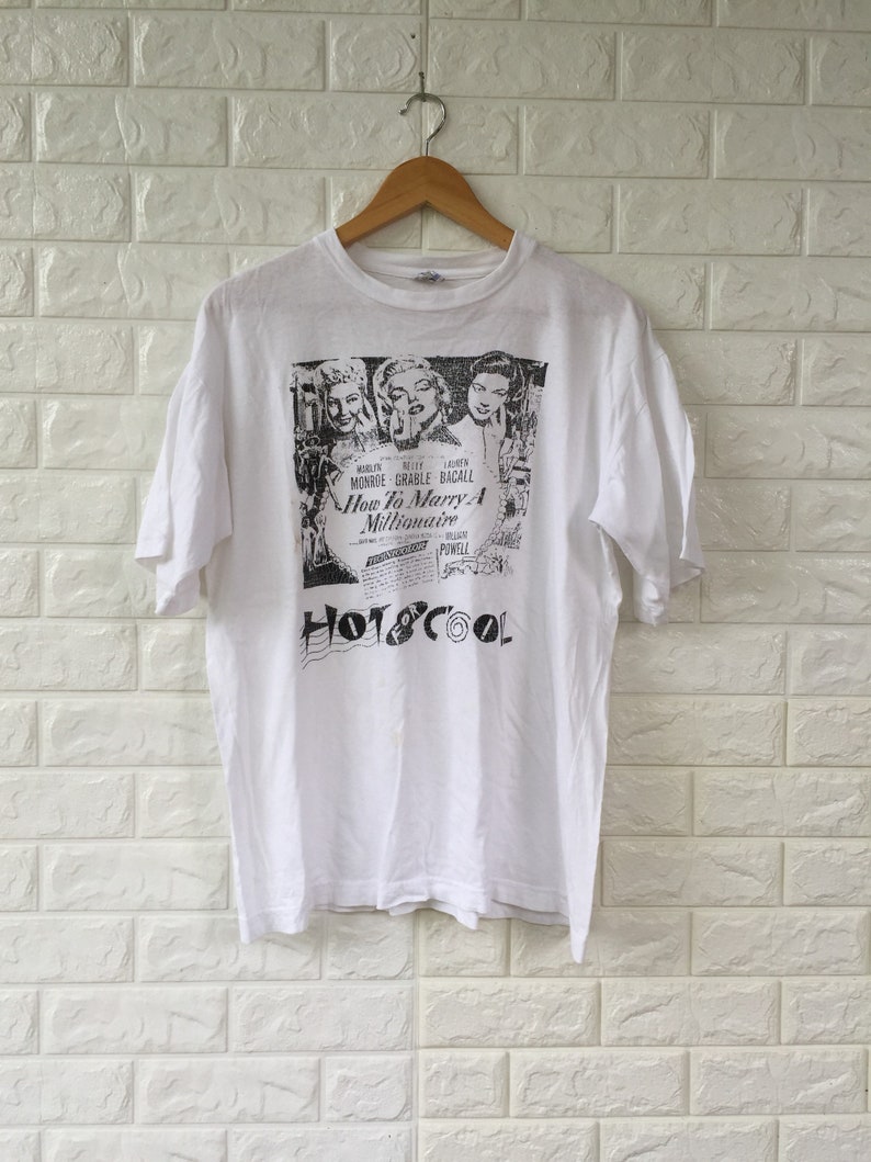 Rare!! Vintage 80s How To Marry A Millionaire Movie Shirt Sz M Marilyn Monroe Betty Grabale Lauren Bacall William Powell