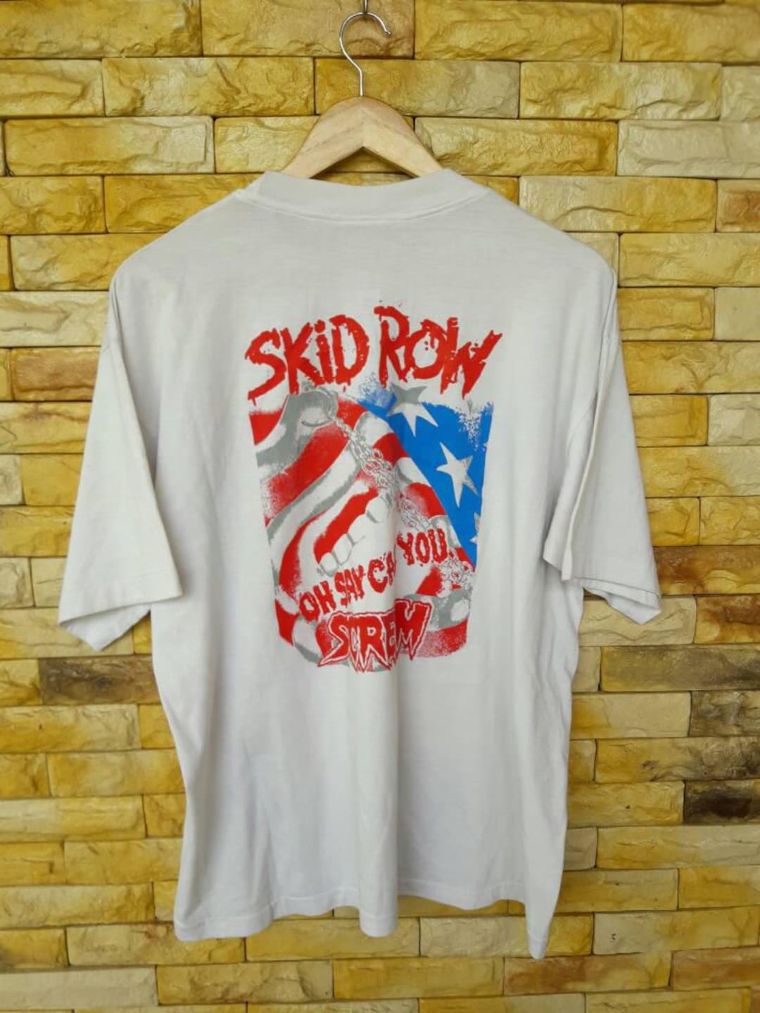 【匿名配送】SKID ROW Tシャツ 古着 80年代 Vintage 80s Skid Row Band Promo Tour Concert Album Tshirt Size XL