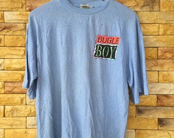 T-shirt Bugle Boy BMX Vintage Années 90 - Fabriqué Aux USA - Taille S - Coton Blanc