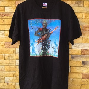 Vintage steve vai shirt large size ultra zone world tour meat loaf white snake ten greatest guitarist world new old stock condition