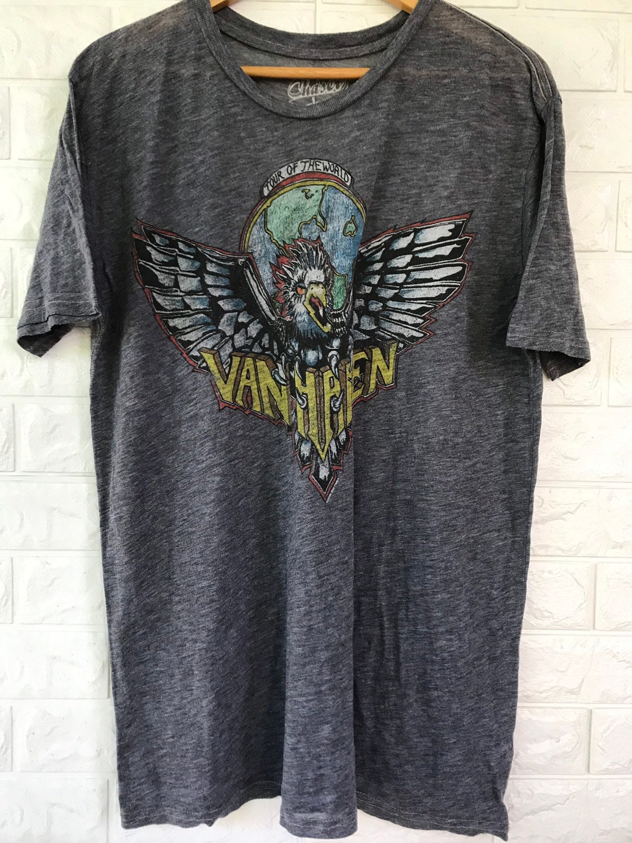 T-shirt Vintage Van Halen Concert - Taille M, Manches Courtes, Noir Rétro, Occasion En Très Bon état