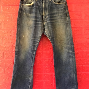 Rare!!! Vintage Big Stone Single Side Selvedge Distressed Jeans Made In Usa Waist 36” Grunge Hiphop Streetwear