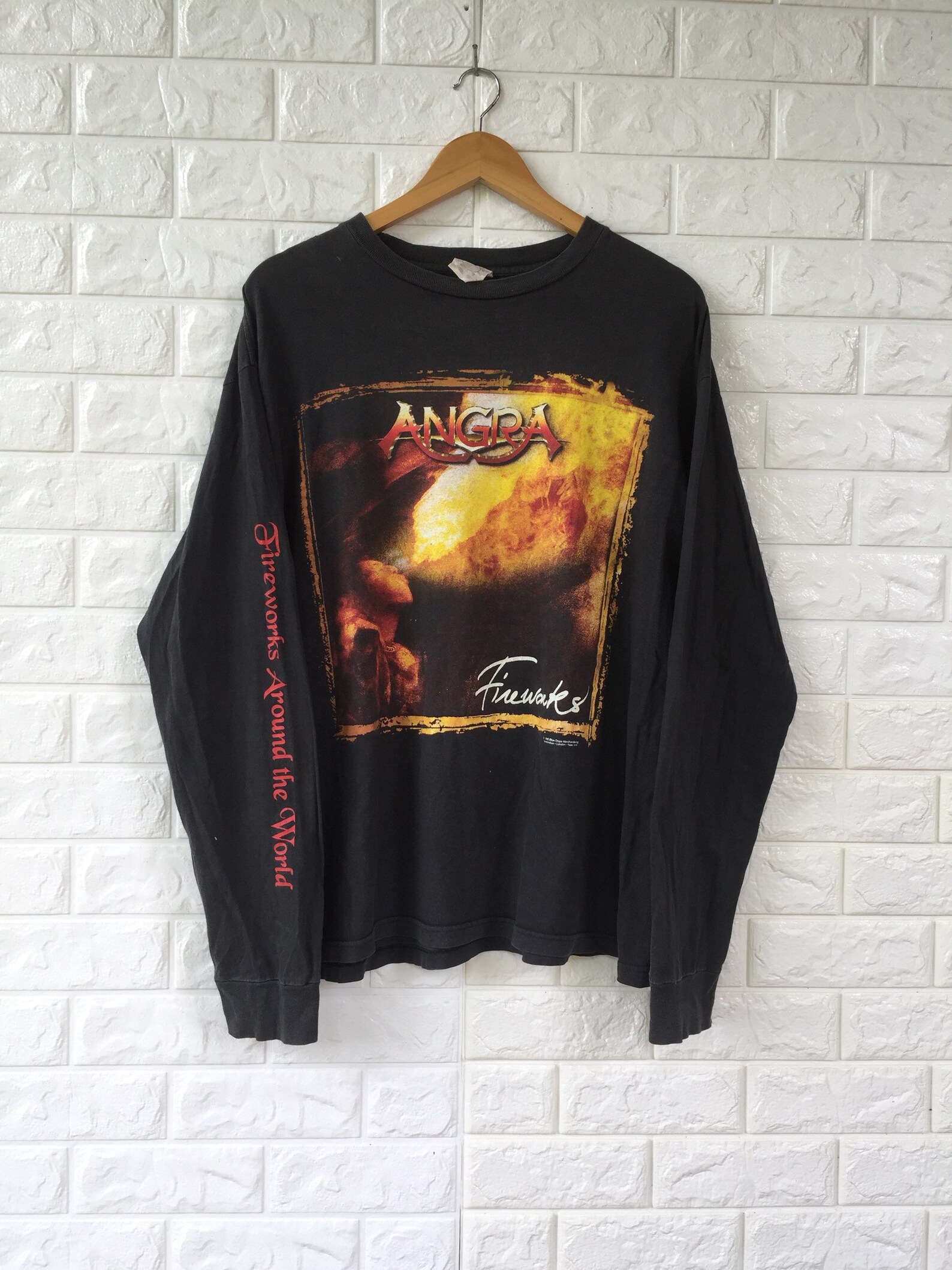 Rare Vintage 90s Angra Band Shirt Sz XL Fireworks Around Etsy UK
