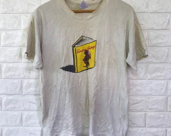 Vintage 98&#39; Curious George American Animated Series Tshirt Size LARGE