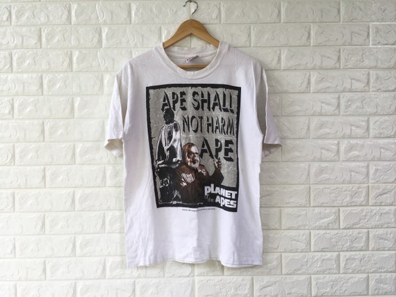 Vintage 90s Planet of the Apes Movies Shirt Large Size Ape Shall 