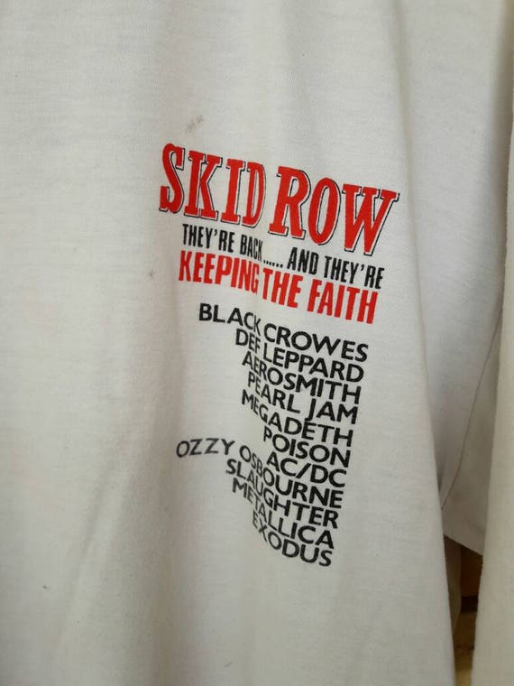 Vintage 80s Skid Row Band Promo Tour Concert Album Tshirt Size XL