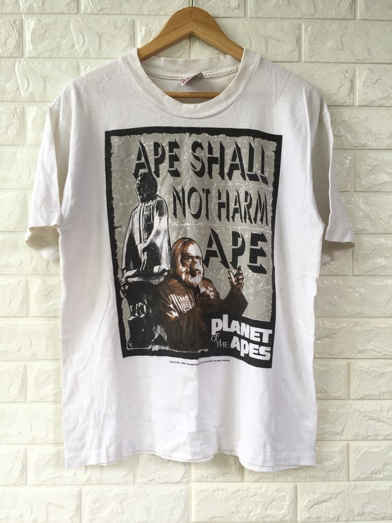 Vintage 90s Planet of the Apes Movies Shirt Large Size Ape