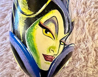 Maleficent Hand Painted Wine Glass, One-of-a-kind Disney Villain Gift, Mistress of All Evil Unique Glass, Perfect Vacation Memory Gift