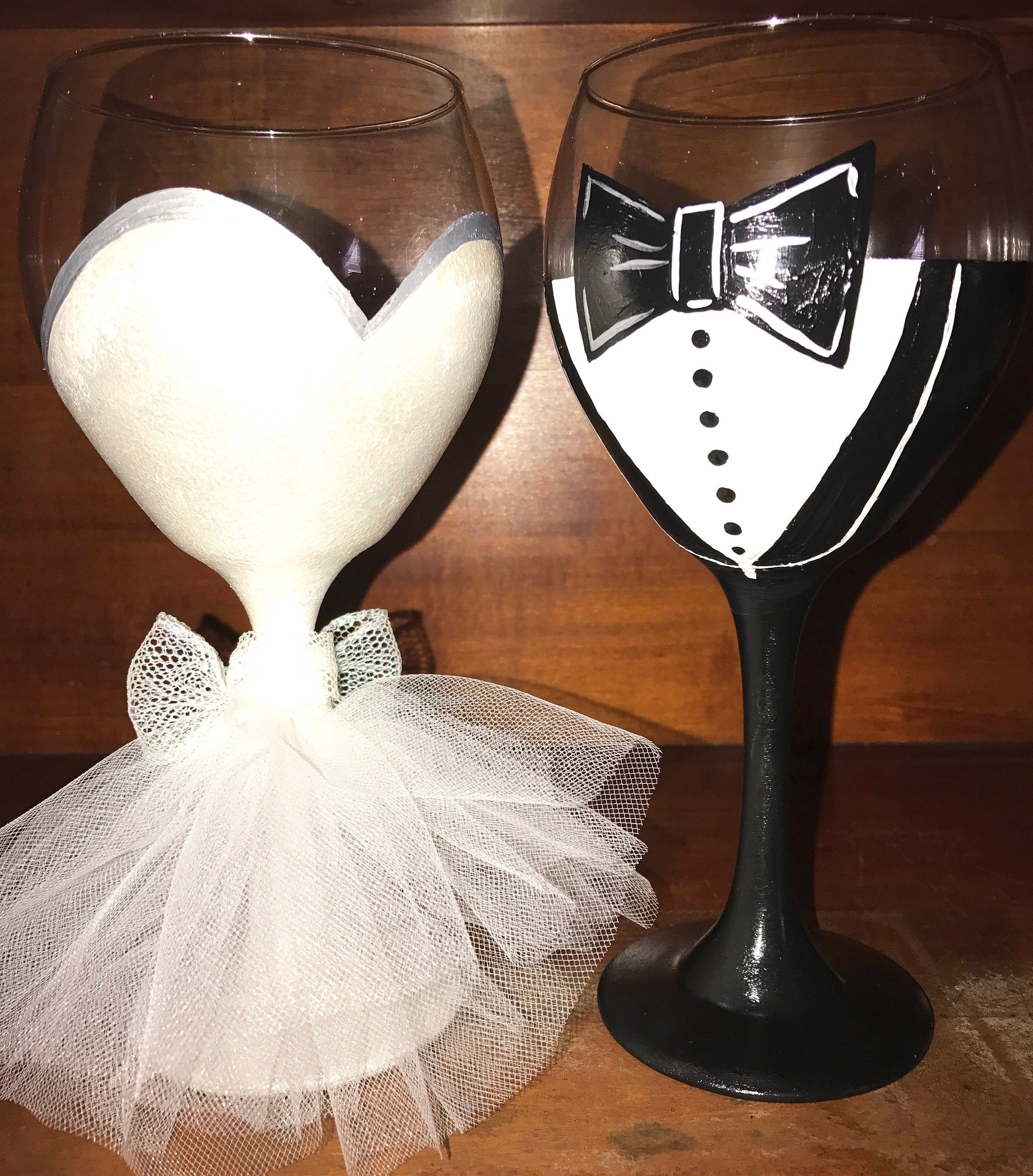 Bride & Groom glasses Etsy