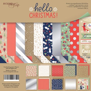 Scrapbookpapier 12 x 12 in Kerstmis | Papier om kaarten te maken, december Daily | Set voor dubbelzijdig plakboek. NIET-DIGITAL PAPIER