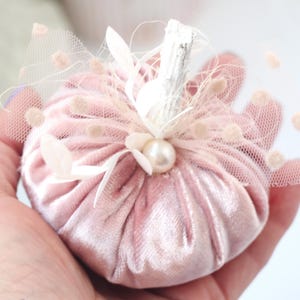 Velvet Autumn Pumpkin Pastel Rose. Fall Pumpkin Handmade. Rose Gold Pumpkin Home Decor. Fall Farmhouse Decor Gift. Cottage Pumpkins Gift