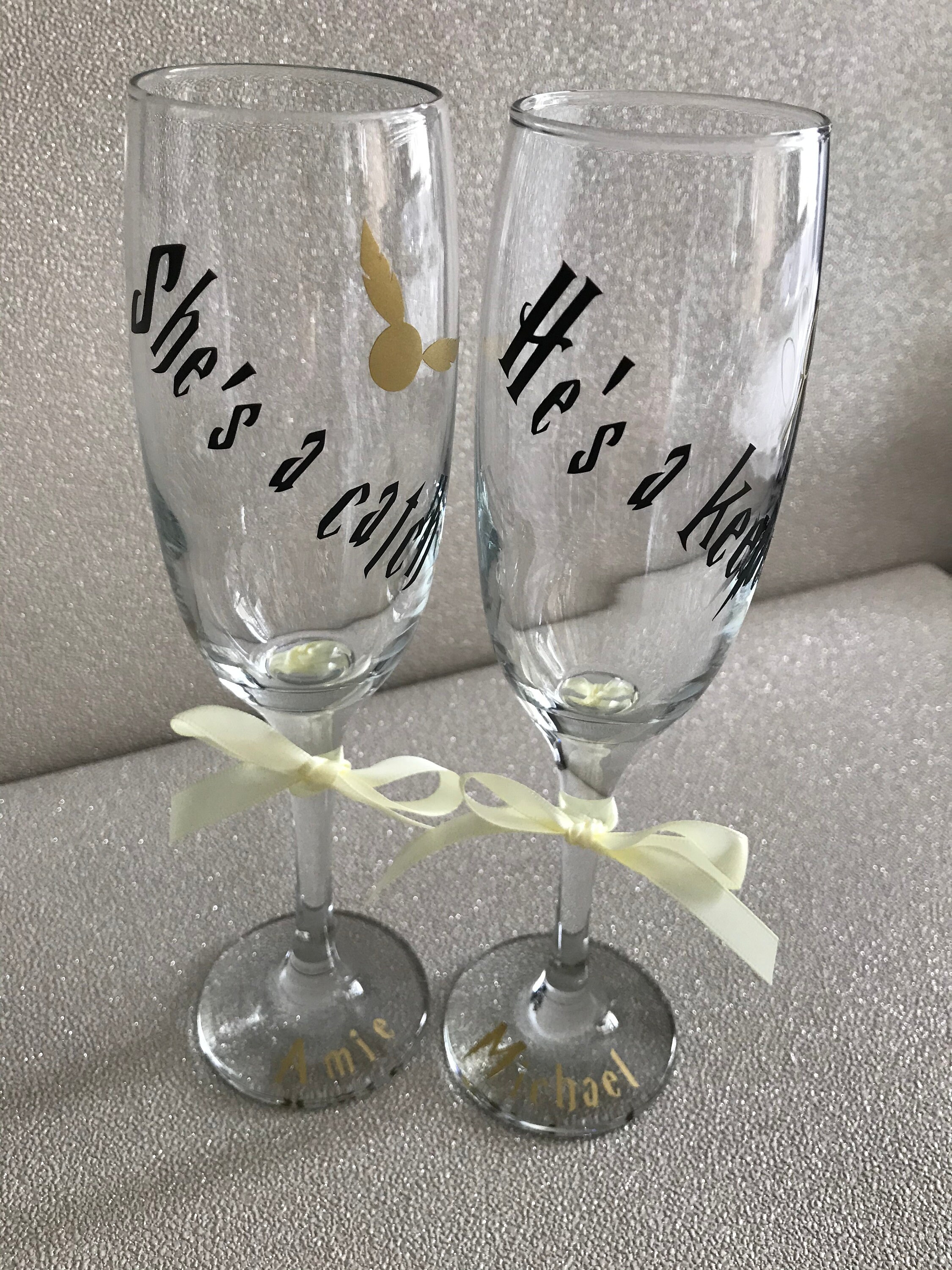 Cadeau de fiançailles personnalisé flûtes à champagne Etsy