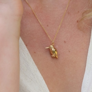Kingfisher necklace | Sterling silver kingfisher pendant | Personalised Animal Pendant by Rosalind Elunyd Jewellery