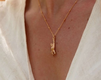 Sterling Silver Orangutan Necklace | Hand Carved Animal Pendant