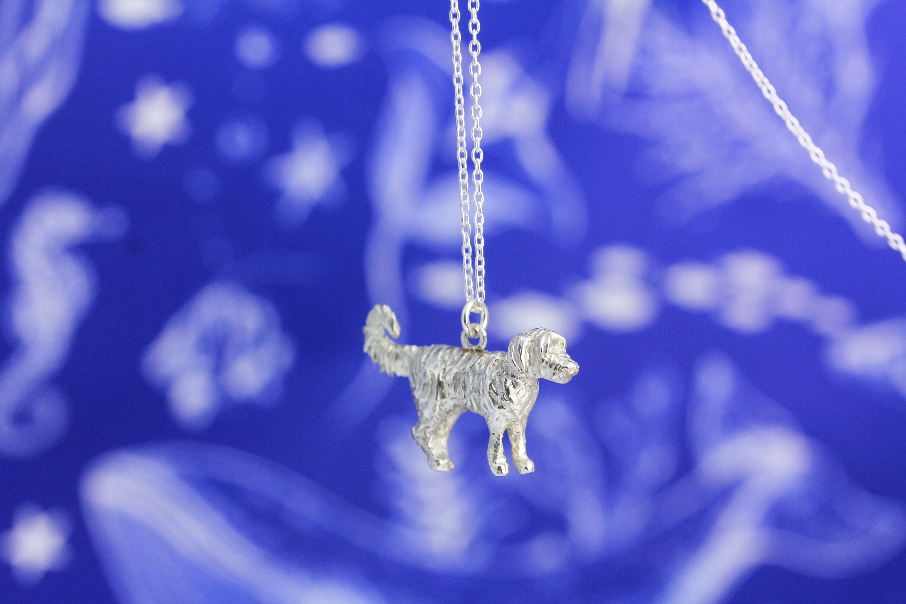 Custom Dog Necklace | Pet Memorial Hand Carved Design Personalised Animal Pendant By Rosalind Elunyd Jewellery