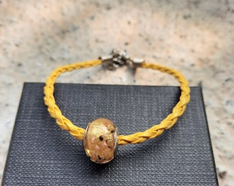 Murano glass bead Bracelet, rubber bracalet, fahion Murano glass jewelry