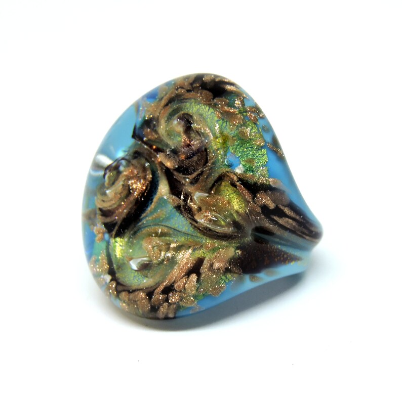 love fashion style Murano women/'s ring with gold glass jewellery Ring Gift engagement comfortable and easy to wear daily use