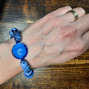 Murano glass bead bracelet, Murano glass squared bead bracelet