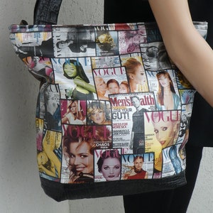 Vintage VOGUE Tote Bag - Shopping Bag Shopper. Kit da palestra, libri, borsa per pannolini – Fashion Tote. Pulire. Copertine di Vogue Germania anni '80. Kate Moss.