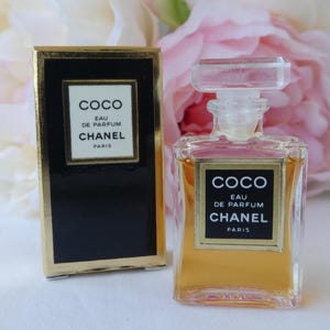 COCO CHANEL Miniature - Eau de Parfum 4ml - Glass Bottle, Hard Plastic Stopper, Boxed, Splash not spray. Chanel, Paris, France.