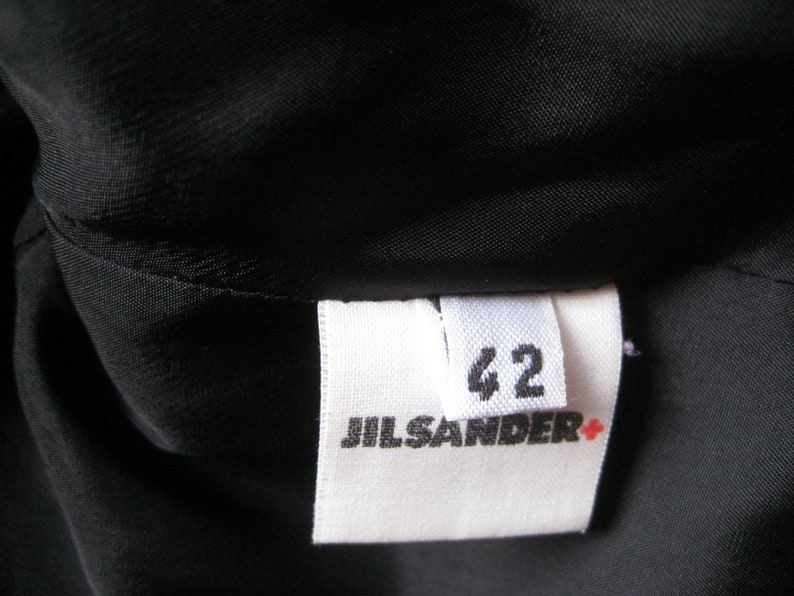 Vintage JIL SANDER black wool jacket Made in Italy Elegant lined designer jacket double breasted button by Jil Sander Size EU42 US10 UK12