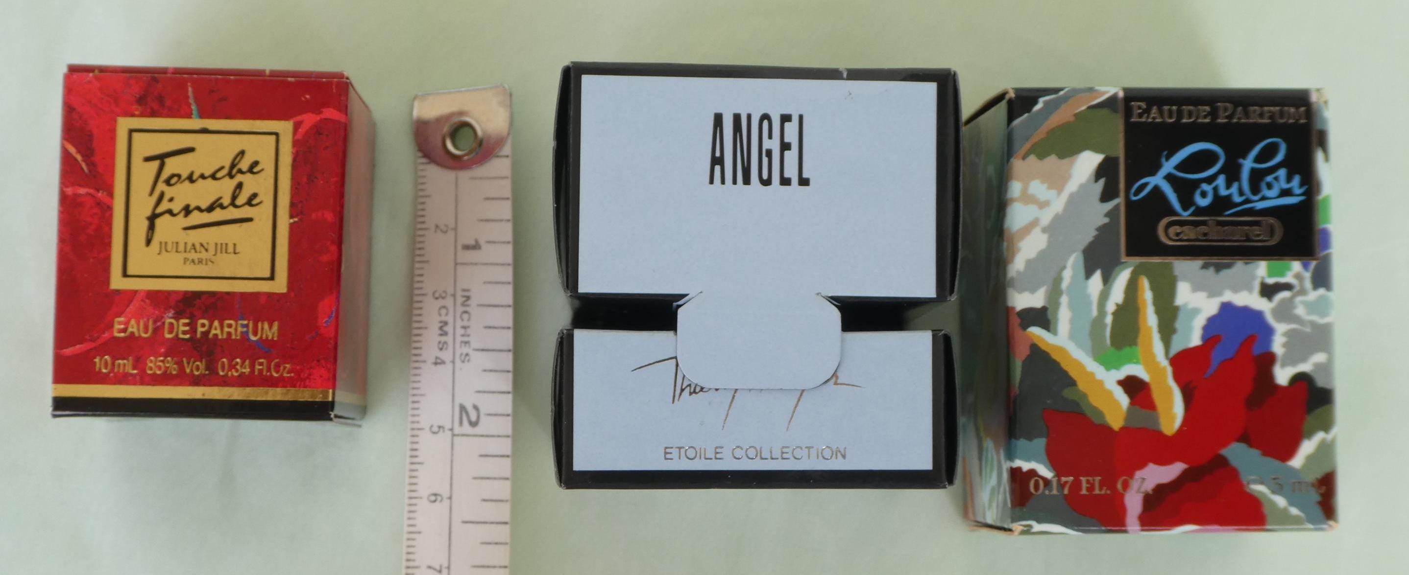 3 Rare Discontinued Miniature Eau De Parfum With Boxes. Angel
