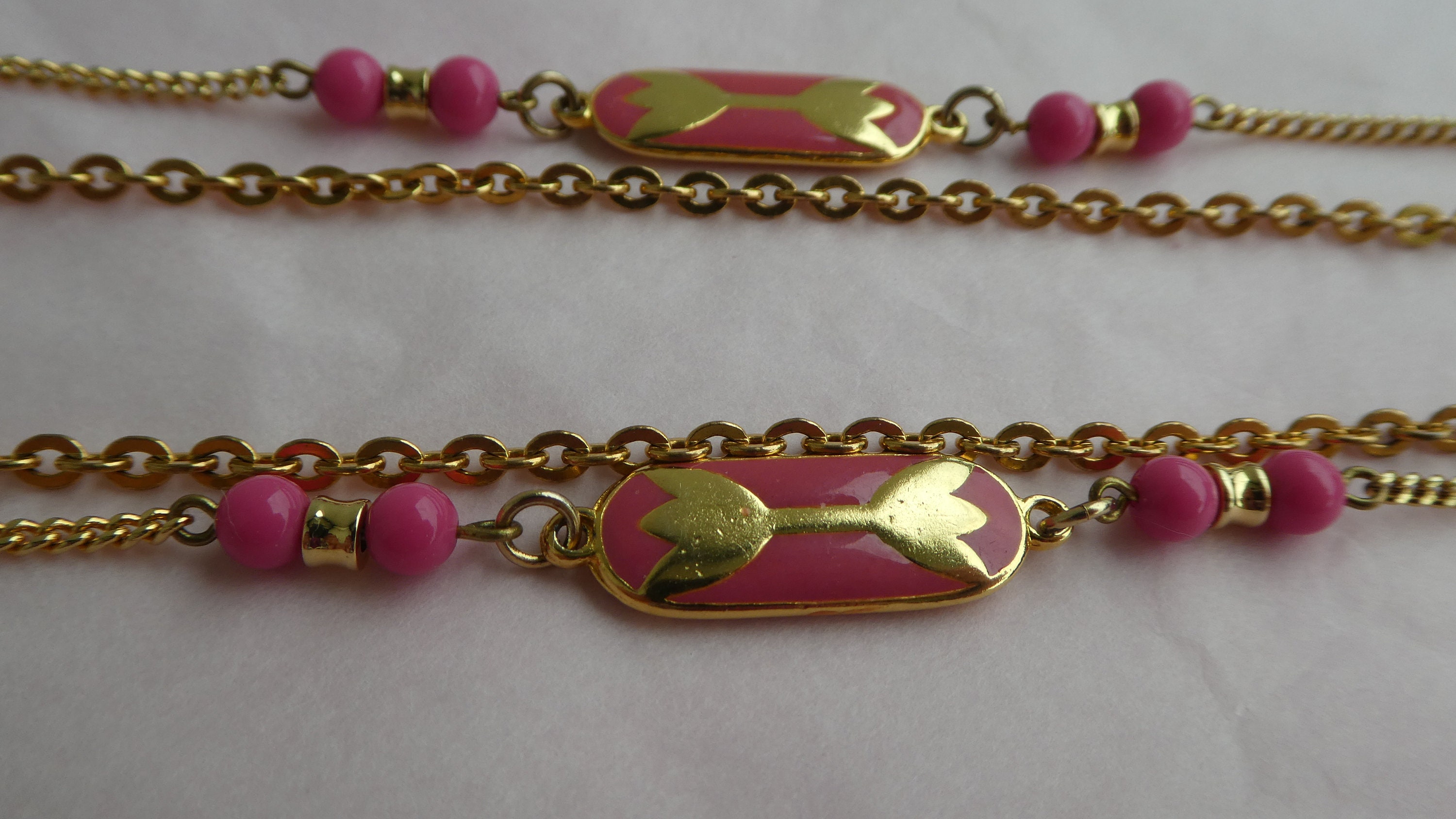 Collier Vintage Orena Paris - Doré à L'or, Strass, Designer Français, Longueur 41-45 Cm