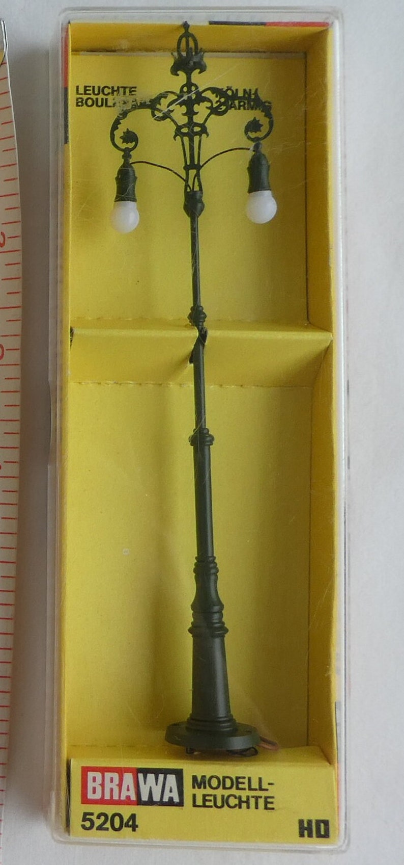 Set of 3 HO Boulevard Street Light 2way Miniature Lamps. BRAWA 5204. Decoration for Miniature