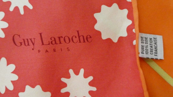 GUY LAROCHE, PARIS - Large French Silk Scarf – Go… - image 3