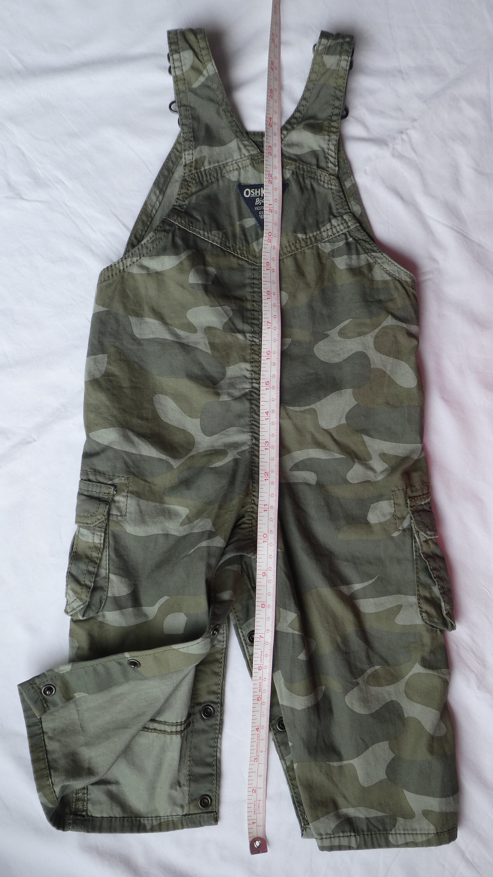 OSH KOSH USA Khaki Green Overalls / Blue Denim Shirt Age 18 Etsy