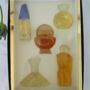 Rare Box Set Miniature French Fragrances, 1980-90’s, 5 Splash Bottles. LA COLLECTION, No 1. Only You,  Titta Rossi, Cara de Riachi,...
