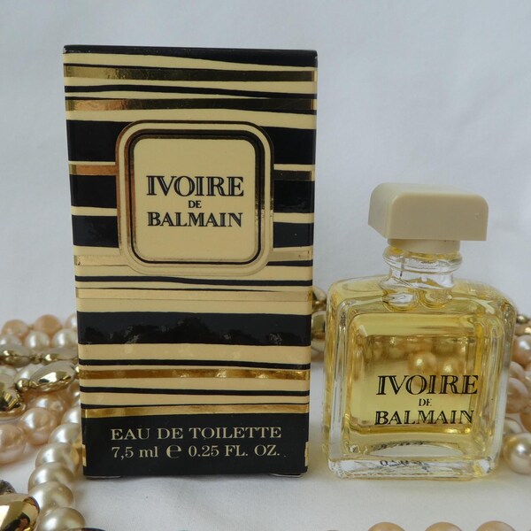 Ivoire De Balmain (1980) Eau de Toilette 7,5 mls / 0,25 fl ozs, Original Box. Vintage Mini EDT – French Fragrance - Perfume Collection.