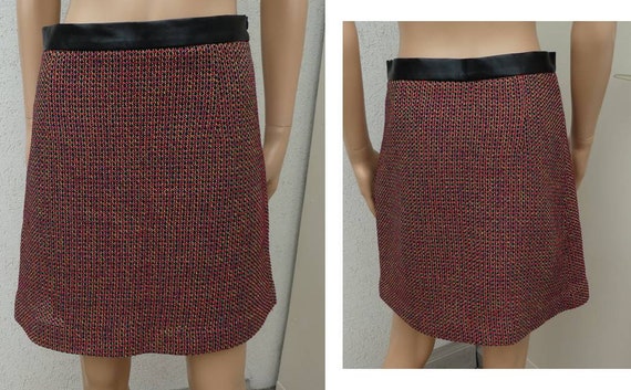 SANDRO PARIS, Boucle Tweed Skirt Suit, Leather Tr… - image 9