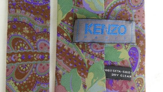 Vintage KENZO Silk Neck tie, Japanese Couture Hou… - image 6