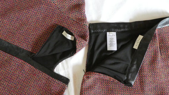 SANDRO PARIS, Boucle Tweed Skirt Suit, Leather Tr… - image 10