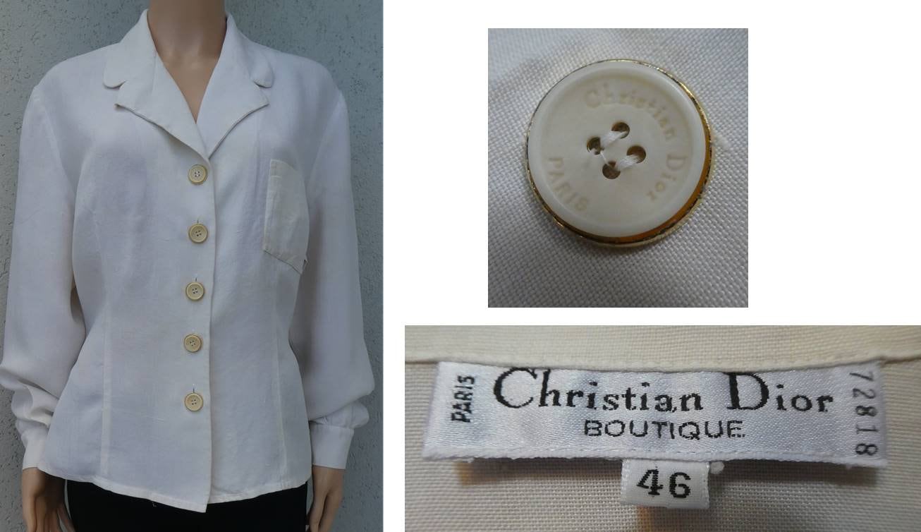 Women Ρούχα Chanel White Cotton Back Buttoned Shirt Preowned #48 Women Ρούχα Chanel White Cotton Back Buttoned Shirt Preowned