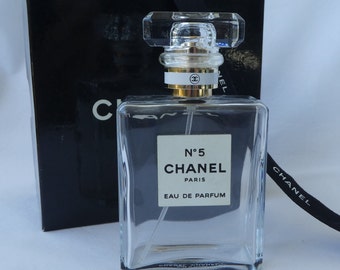 1960's Vintage Chanel No 5 Paris Eau De Cologne 75° Perfume Bottle-Near  Empty