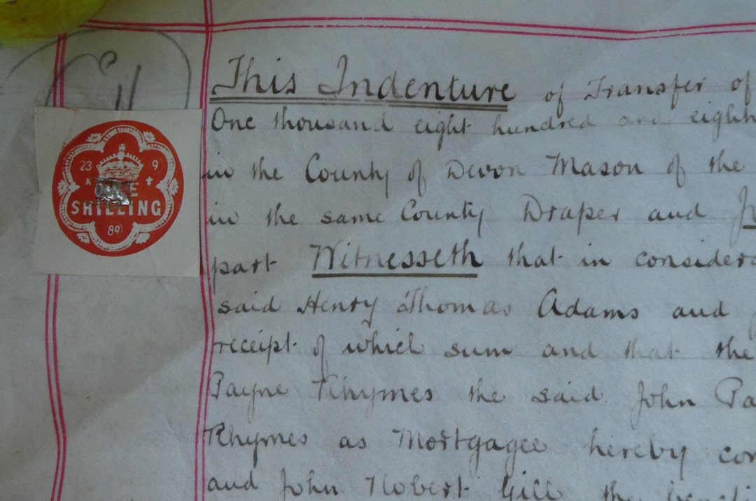 Rare Parchment MORTGAGE IN FEE Victorian Manuscript 1876. Etsy